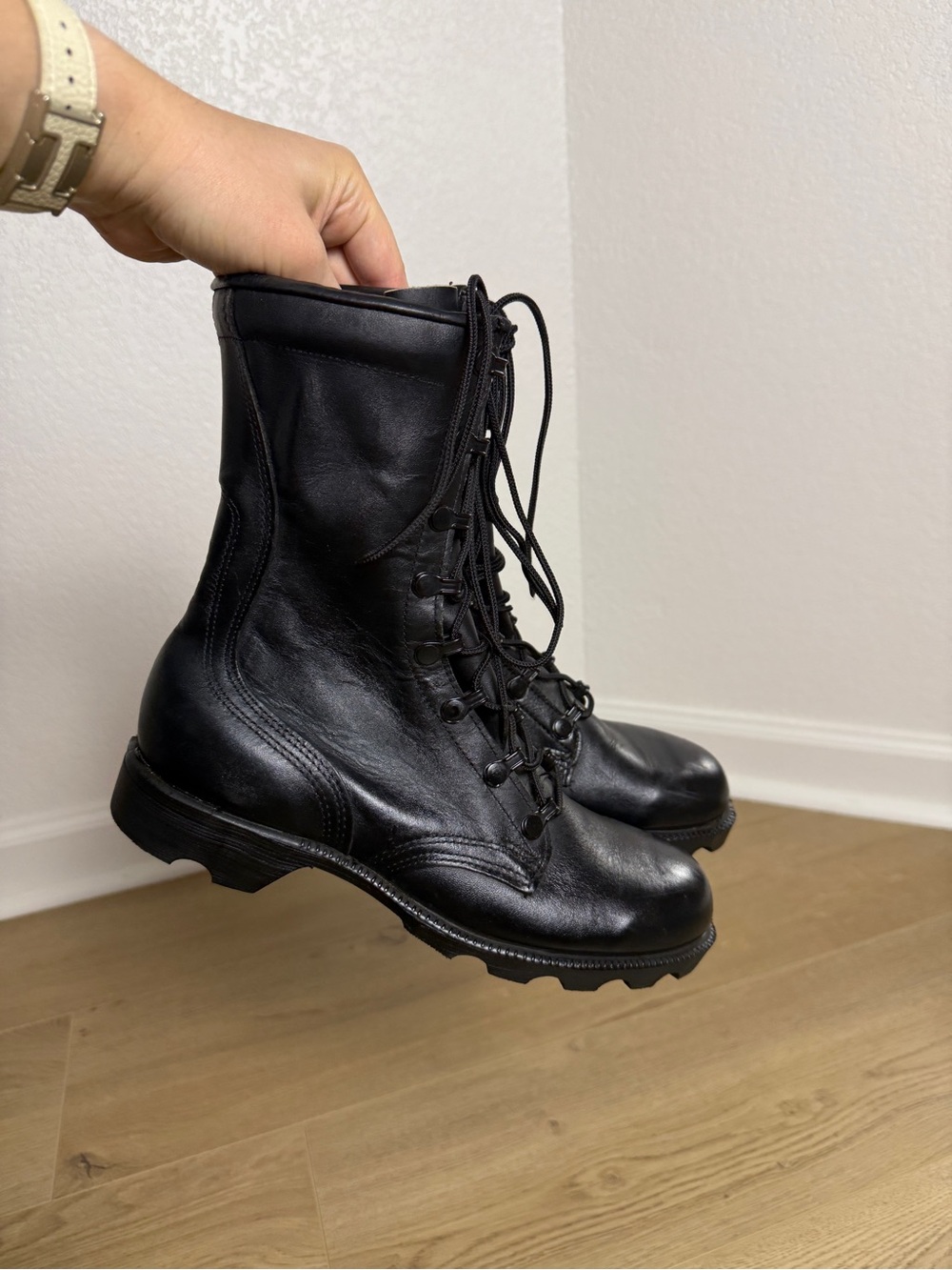 Vintage US Military Combat Boots RO-Search Men’s Black Leather Size 6R USA